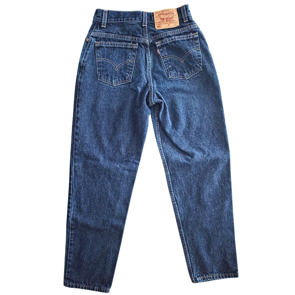 Levi's 550 Relaxed Fit Tapered Leg Dark Wash Blue Jeans Size 6 S